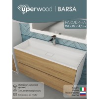 Раковина для ванной 100 см, Uperwood Barsa, белая глянцевая