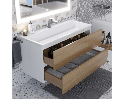 Раковина для ванной 100 см, Uperwood Barsa, белая глянцевая