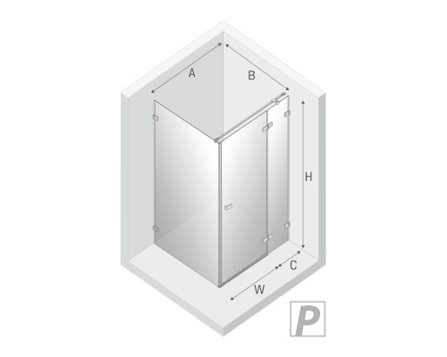 Душевое ограждение NEW TRENDY AVEXA GOLD SHINE P 100x70x200 золото