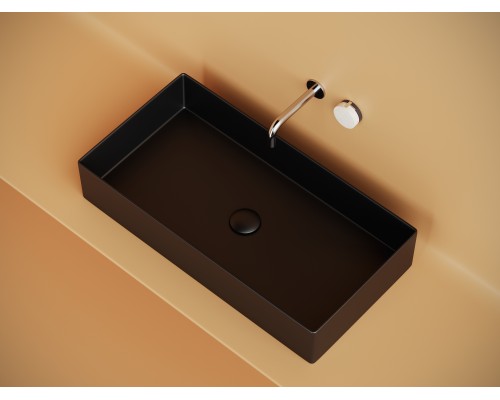 Раковина накладная Ceramicanova 701x361x130, черный матовый