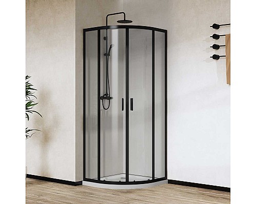 Душевой уголок Vincea City VSQ-5CT900CLB, 900x900, черный матовый, стекло прозрачное Душевой уголок Vincea City VSQ-5CT900CLB, 900x900, черный матовый, стекло прозрачное