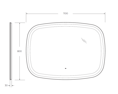 Зеркало Cezares Molveno 110 CZR-SPC-MOLVENO-1100-800-MOV с подсветкой с сенсорным выключателем и датчиком движения