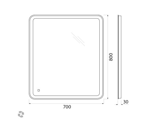 Зеркало BelBagno SPC-MAR-700-800-LED-TCH с подсветкой с сенсорным выключателем