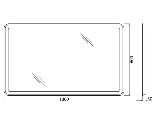 Зеркало BelBagno SPC-MAR-1000-600-LED-BTN Зеркало BelBagno SPC-MAR-1000-600-LED-BTN