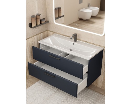 Тумба под раковину Uperwood Foster NEW 100 см, подвесная, черная