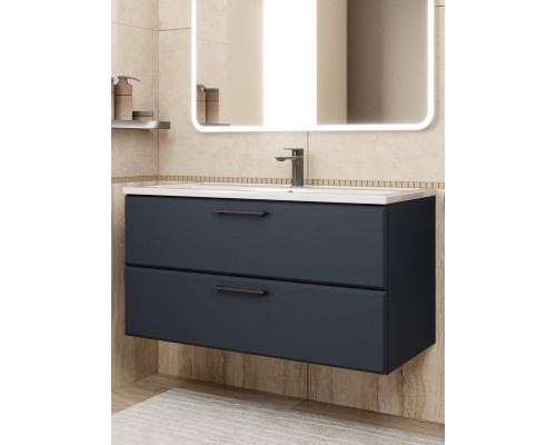 Тумба под раковину Uperwood Foster NEW 100 см, подвесная, черная