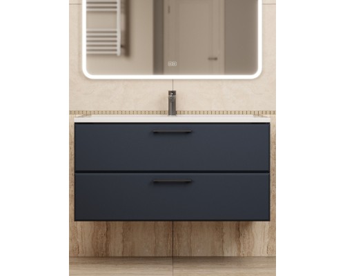 Тумба под раковину Uperwood Foster NEW 100 см, подвесная, черная