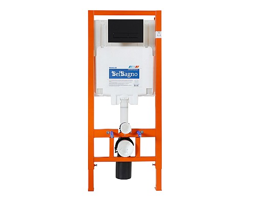 Инсталляция BelBagno BB002-80/BB012-MR-NERO.M с Черной матовой клавишей смыва Инсталляция BelBagno BB002-80/BB012-MR-NERO.M с Черной матовой клавишей смыва