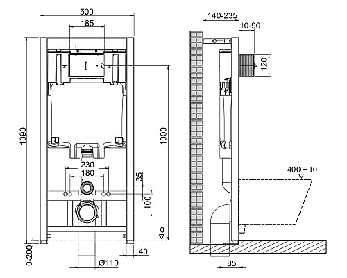Инсталляция BelBagno BB002-80/BB012-MR-NERO.M с Черной матовой клавишей смыва Инсталляция BelBagno BB002-80/BB012-MR-NERO.M с Черной матовой клавишей смыва