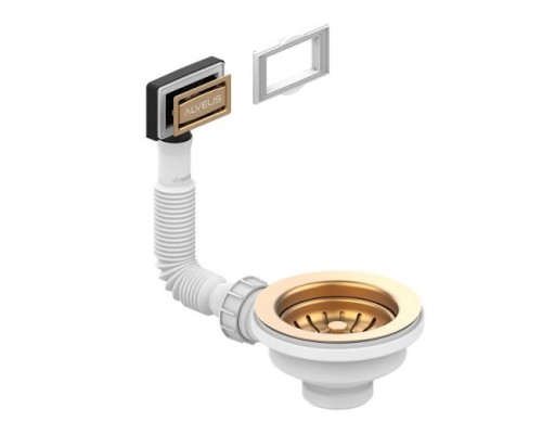 Выпуск для мойки Alveus 114 Bronze 1144844 с рамкой и заглушкой