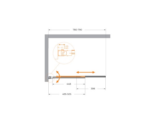Шторка на ванну Cezares Slider 80 SLIDER-VF-11-80/150-C-Cr профиль Хром стекло прозрачное