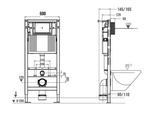 Система инсталляции для унитаза Wonzon&Woghand механическая WW-TI739A