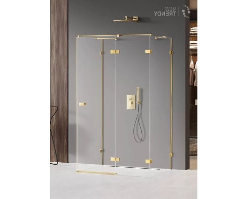 Душевое ограждение NEW TRENDY AVEXA GOLD SHINE R 80x100x200 золото