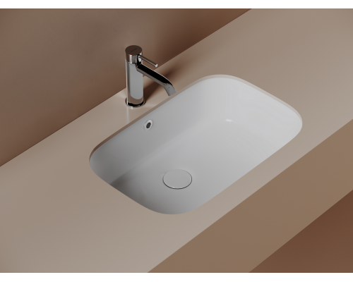 Раковина встраиваемая снизу Ceramicanova Эра (Era), c отверстием слива - перелива, 570x395x195 мм, белый, арт