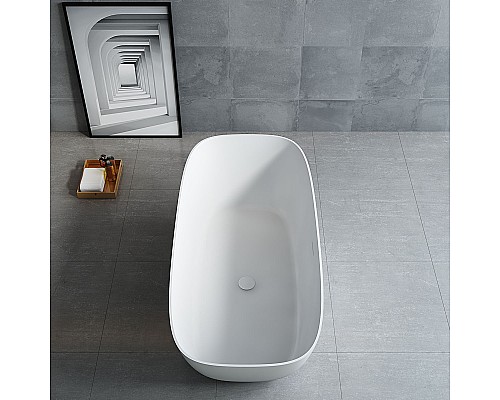 Ванна из искусственного камня Vincea VBT-6S02MW 1700x720x550 белый матовый со сливом Ванна из искусственного камня Vincea VBT-6S02MW 1700x720x550 белый матовый со сливом