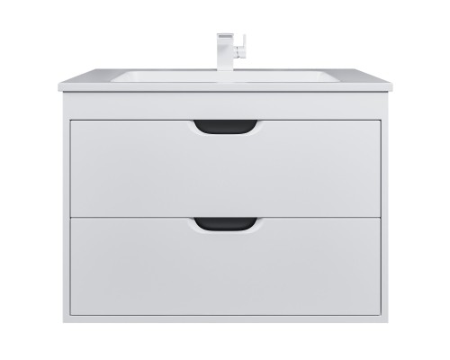 Тумба с раковиной подвесная Uperwood Modul 77х45х57 см, белая/графит