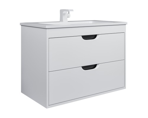 Тумба с раковиной подвесная Uperwood Modul 77х45х57 см, белая/графит