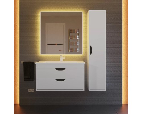 Тумба под раковину подвесная Uperwood Modul 75х44,4х55 см, белая/графит