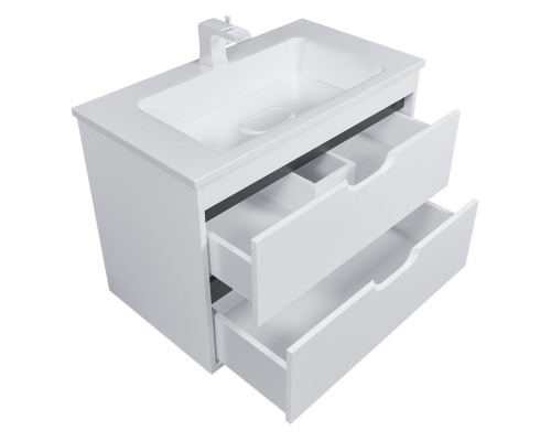 Тумба с раковиной подвесная Uperwood Modul 77х45х57 см, белая/графит