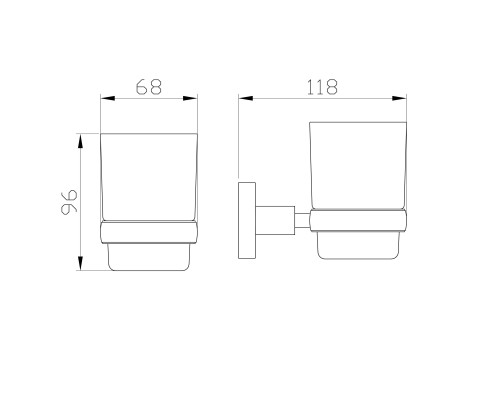 Стакан для зубных щеток с держателем Wonzon&Woghand, Хром