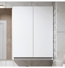 Шкаф навесной Alavann Soft Silver 60 белый с серой вставкой