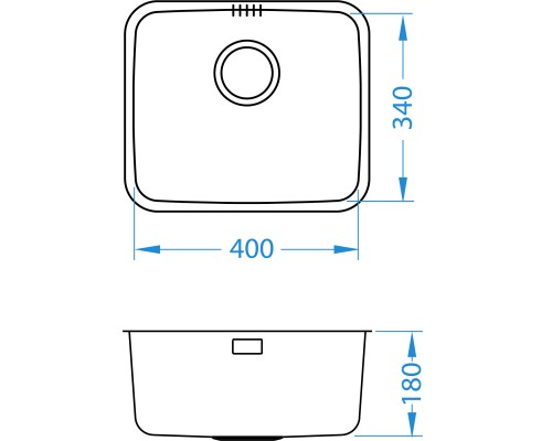 Кухонная мойка Alveus Luno 20 1128740 нержавеющая сталь в комплекте с сифоном
