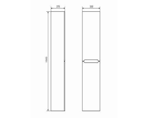 Шкаф-пенал Uperwood Tanos 33*25,5*150 см, подвесной, универсальный, черный