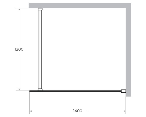 Душевая перегородка Cezares Liberta 140 LIBERTA-L-1-140-120-C-Cr Хром