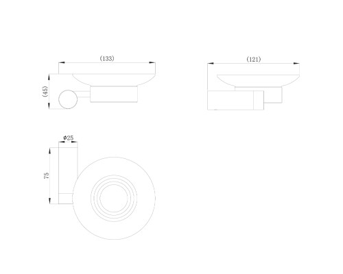 Настенный держатель для мыла Raiber premium RP-80008 Graceful, хром