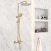 Душевая стойка Vincea Desire VSFS-1D1TBG термостатическая с верхним душем браш золото