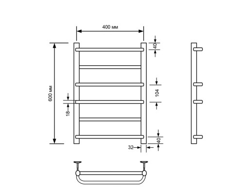 Полотенцесушитель водяной Comfysan Puro W-6 60/40, белый