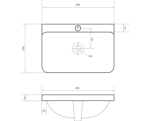 Раковина встраиваемая сверху Gid Bm9580s