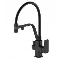 Смеситель для кухни с гибким изливом и подключением фильтра Wonzon&Woghand, Черный матовый