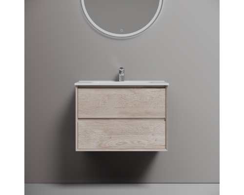 Тумба под раковину подвесная Sancos Marmi 2.0 69х44 с доводчиками, дуб галифакс, MR2.070EG