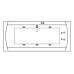 Ванна гидромассажная EXCELLENT Aquaria Lux Slim 180x80 LINE хром