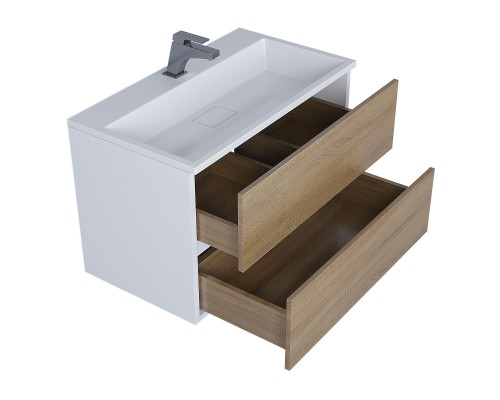 Тумба с раковиной подвесная Uperwood Barsa 80х45х57 см, дуб сонома