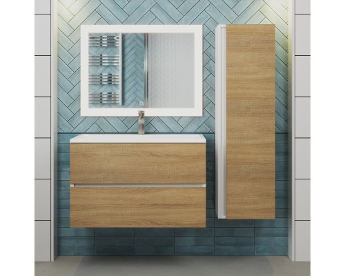 Тумба с раковиной подвесная Uperwood Barsa 80х45х57 см, дуб сонома