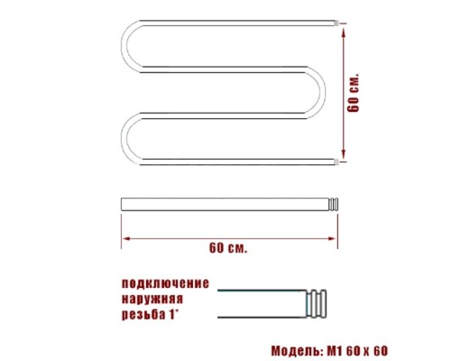 Полотенцесушитель Ника SIMPLE М-обр. 60/60 без полки бронза