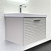 Тумба с раковиной Comforty Касабланка-60 серый шёлк с ручкой серый металлик Moduo 60