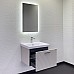 Тумба с раковиной Comforty Касабланка-60 серый шёлк с ручкой серый металлик Moduo 60
