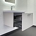 Тумба с раковиной Comforty Касабланка-60 серый шёлк с ручкой серый металлик Moduo 60
