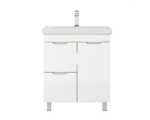 Тумба под раковину Onika Айленд 70 напольная, белая, с корзиной