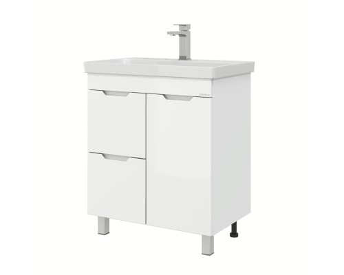 Тумба под раковину Onika Айленд 70 напольная, белая, с корзиной