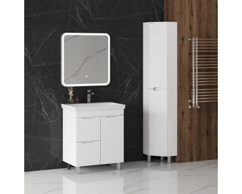 Тумба под раковину Onika Айленд 70 напольная, белая, с корзиной