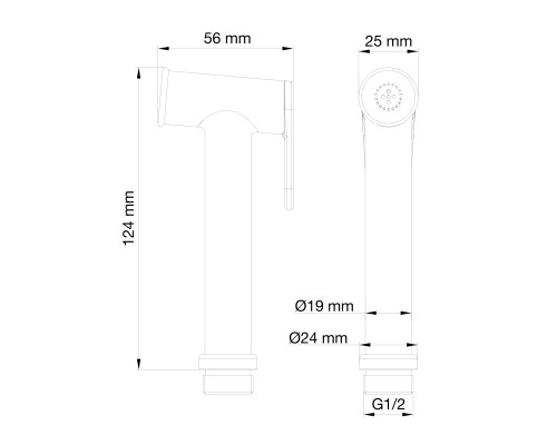 Лейка для гигиенического душа Wonzon&Woghand, Брашированный никель WW-88PQ01-BN