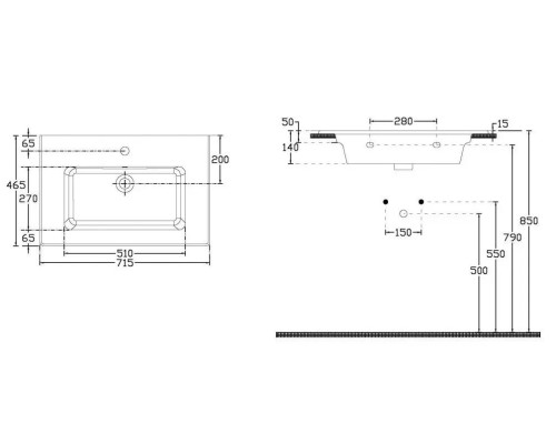Раковина накладная ISVEA Sistema T 70 ультратонкая, 71см, белый глянец 10SL50071SV