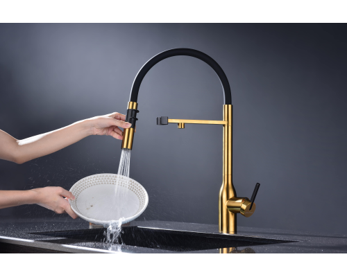 Смеситель для кухни Paulmark Magneto One Ma213188-BG Брашированное золото