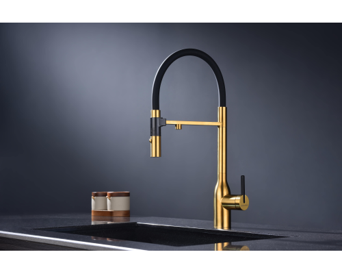 Смеситель для кухни Paulmark Magneto One Ma213188-BG Брашированное золото