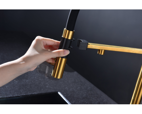 Смеситель для кухни Paulmark Magneto One Ma213188-BG Брашированное золото