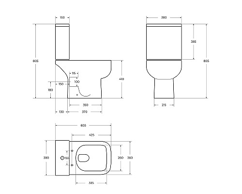 Унитаз компакт BelBagno Aurora BB8604CPR/SC без бачка с сиденьем Микролифт Унитаз компакт BelBagno Aurora BB8604CPR/SC без бачка с сиденьем Микролифт